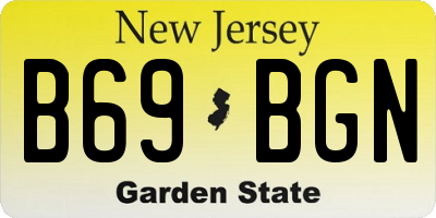 NJ license plate B69BGN