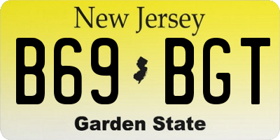 NJ license plate B69BGT