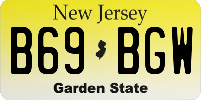 NJ license plate B69BGW