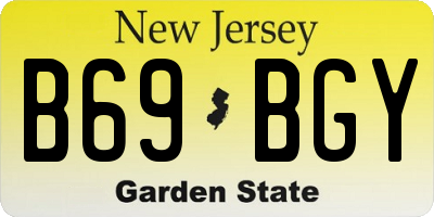 NJ license plate B69BGY