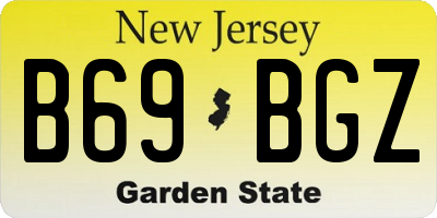 NJ license plate B69BGZ