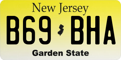 NJ license plate B69BHA