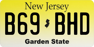 NJ license plate B69BHD