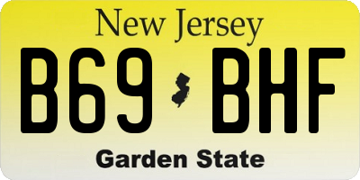 NJ license plate B69BHF