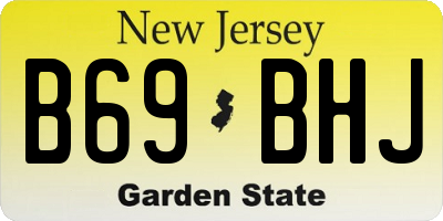 NJ license plate B69BHJ