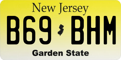 NJ license plate B69BHM