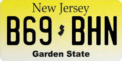 NJ license plate B69BHN