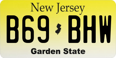 NJ license plate B69BHW
