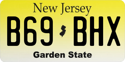 NJ license plate B69BHX