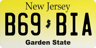 NJ license plate B69BIA