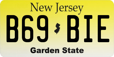 NJ license plate B69BIE