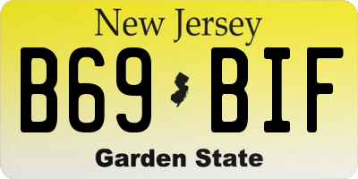 NJ license plate B69BIF