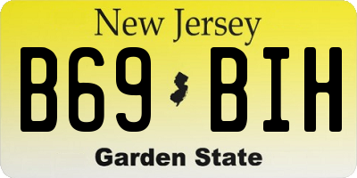 NJ license plate B69BIH