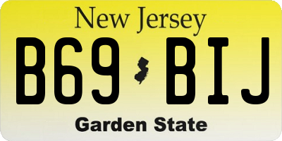 NJ license plate B69BIJ