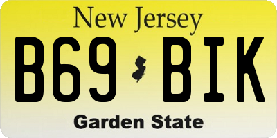 NJ license plate B69BIK