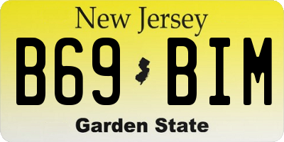 NJ license plate B69BIM
