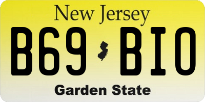 NJ license plate B69BIO