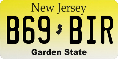 NJ license plate B69BIR