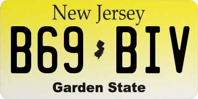 NJ license plate B69BIV