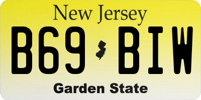 NJ license plate B69BIW
