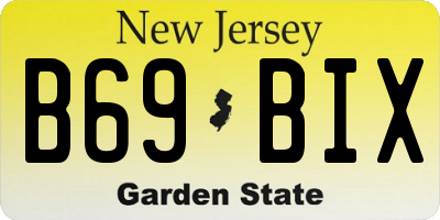 NJ license plate B69BIX