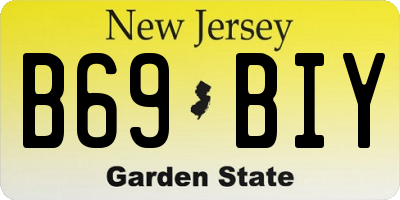 NJ license plate B69BIY