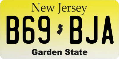 NJ license plate B69BJA