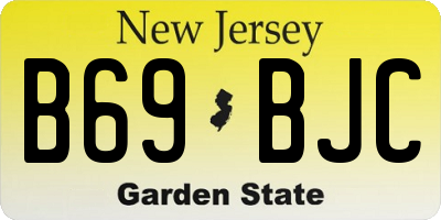 NJ license plate B69BJC