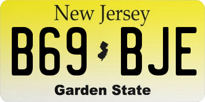 NJ license plate B69BJE