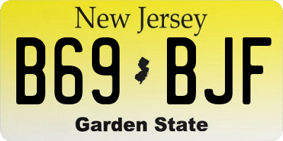 NJ license plate B69BJF