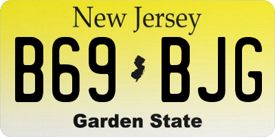 NJ license plate B69BJG