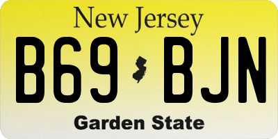 NJ license plate B69BJN