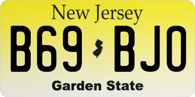 NJ license plate B69BJO