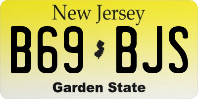 NJ license plate B69BJS