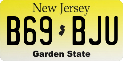 NJ license plate B69BJU