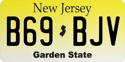NJ license plate B69BJV