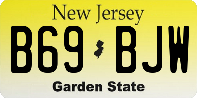 NJ license plate B69BJW