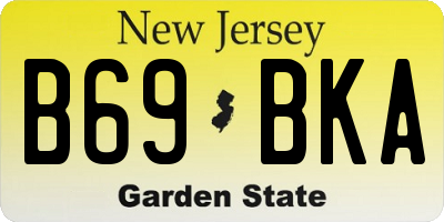 NJ license plate B69BKA