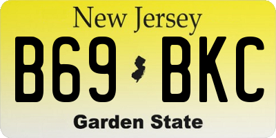 NJ license plate B69BKC