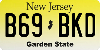 NJ license plate B69BKD