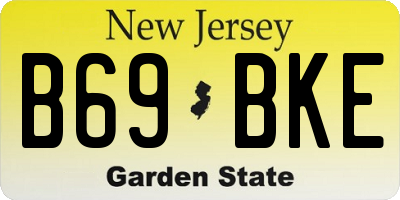 NJ license plate B69BKE
