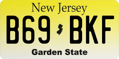 NJ license plate B69BKF