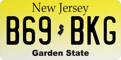 NJ license plate B69BKG