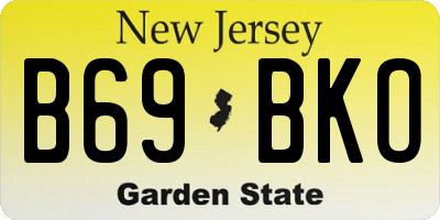 NJ license plate B69BKO