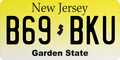 NJ license plate B69BKU