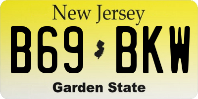NJ license plate B69BKW