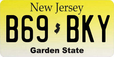 NJ license plate B69BKY