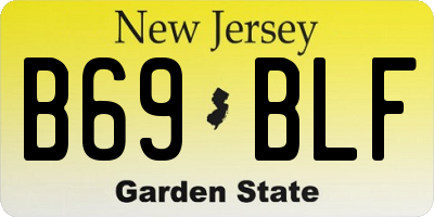 NJ license plate B69BLF