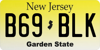NJ license plate B69BLK