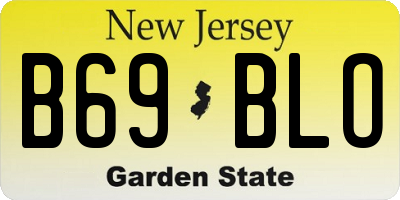 NJ license plate B69BLO